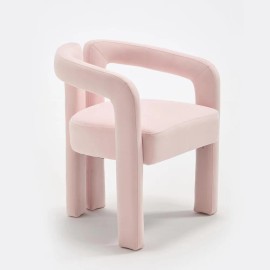 Modern Velvet Dining , Mid Century Modern Upholstered Accent Chaircolor: Pink, size: 1SET