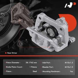 A-Premium Disc Brake Caliper Assembly with Bracket Compatible with Volvo XC60 2010-2017, XC70 2013-2016, S60 2011-2018, S60 Cross Country 2011-2018, S80, V60, V60 Cross Country - Rear Right Passenger
