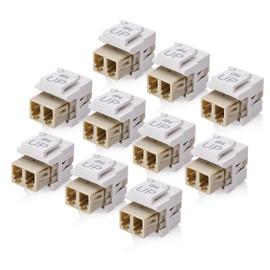 Cable Matters 10-Pack LC UPC Duplex Fiber Optic Keystone Coupler Jack, OM1/OM2/OM3/OM4 Multimode, OS2 Single Mode Support