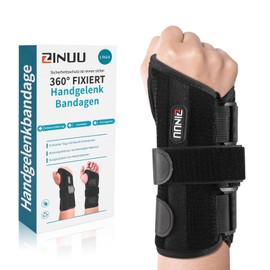 ZINUU Wrist Bandages Carpal Tunnel Syndrome Splint - Wrist Brace Wrist Wrap, Wrist Guards for Arthritis, Tendonitis, Sprain, Sports Protection (Left Hand)