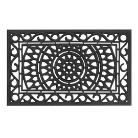 IRONGATE All Weather Rubber Doormat - Sunburst Welcome Indoor Outdoor Durable Non Slip Mat - Easy Clean High Traffic Area Patio Entryway Entrance Doormat - 17x30 inches