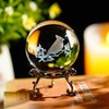 ZEERSHEE 3D Glass Laser Cardinal Bird Paperweight 60mm Crystal Ball
