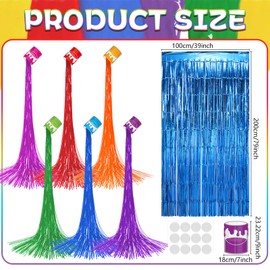 6 Set Art Paint Party Decoration Back to School Paint Cans with Rainbow Foil Fringe Curtains Art Theme DIY Colorful Splatter Backdrop Decoration for Birthday Classroom School Art Party Supplies