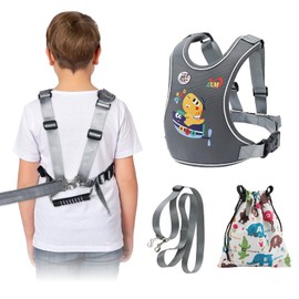 Safety Walking Harness for Kids 3-6, Anti-Elopement Vest Harness for Autism Special Needs ADHD, Reflective Leash with Grab Handle for Autistic, Active Children, Adjustable Tether for Travel and Crowds