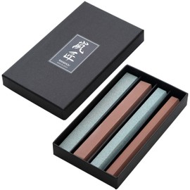 RANSHOU Sharpening Stone Sticks for Pruners and Garden Tools, Whetstone Set Sharpener Tool for Pruning Shears, Garden Scissors, Hedge Clippers, Sickle, Grafting Knife, Made in Japan