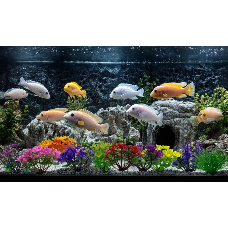 10PCS Aquarium Artificial Plastic Plants Decorations