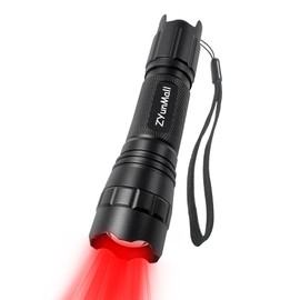 ZYUNMALL Stepless Dimming Red Light Flashlight: 620nm-630nm High Purity, Adjustable Brightness and Focus for Night Observation, Astronomy, and Aviation