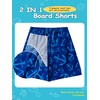 NATUST Boy's Swim Trunks Printed Beach Surf Shorts with Mesh