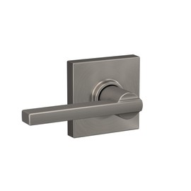 Schlage F10 LAT 619 COL Latitude Door Lever with Collins Trim, Hall & Closet Passage Lock, Satin Nickel
