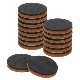 uxcell 16 Pcs Felt & EVA Furniture Pads, 1 1/6" (30mm) Round Furniture Feet Wood Floor Protectors Self Adhesive for Protecting Hardwood Floors, Table Legs and Chair Legs, Brown+Black