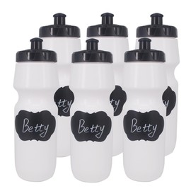 ZMCYN 6 Pack 800ML (27 oz) Sports Water Bottles Sports and Fitness Squeeze Water Bottles, Cycling Water Bottles Bike Bottle For Gym,Team- Extra Labels, 1 Pen (Dishwasher Safe)
