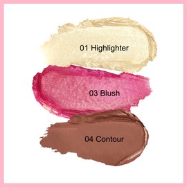 Erinde Cream Blush Stick Contour Stick Highlighter Makeup Stick, 3 in 1 Multi Stick Face Makeup Set Bronzer Stick, Face Blush for Cheeks Eyes Lips Waterproof and Long Lasting, Set A