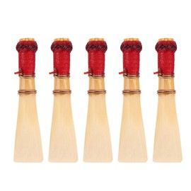 Pack of 5 New Bamboo Bassoon Reeds, Medium Soft Instrument Accessories, Tube Holder with Container Box for Pipe Accessories, Beginners and Advanced Users