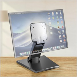 Jakeko Lay Flat Low Profile Monitor Stand - For 14-27" Screens Ergonomic Adjustable Desktop Mount With 100x100mm Compatibility