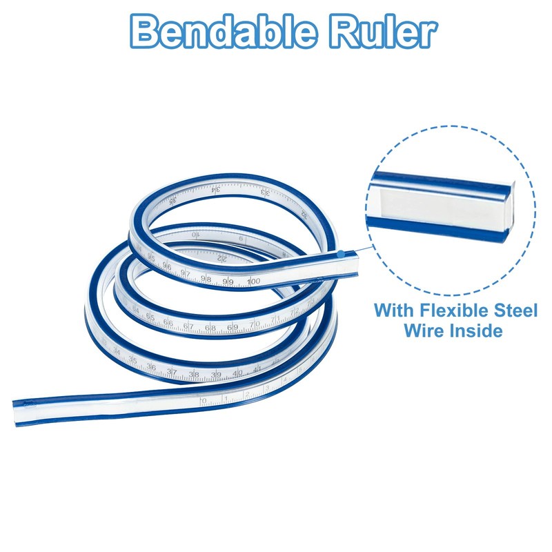 PATIKIL 40 Inch 100cm Flexible Curve Ruler Can Be Bent