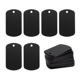 Aluminium Engraving Blanks Aluminium Rectangle Blank Tags Punching Blanks Engraving Blanks Dog Tag Pack of 25 (Black)