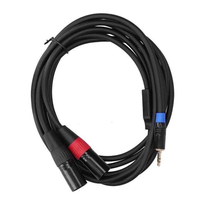 3.5mm Stereo Male to Dual 2 XLR Male Plug Connector