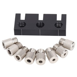 Fafeicy 3 in 1 Hole Punch Locator Jig, Aluminum Alloy Woodworking Hole Opener, with 8 Specifications of Drill Bushing (3mm 4mm 5mm 6mm 7mm 8mm 9mm 10mm)