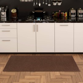 Ottomanson Ottohome Collection Solid Design Runner Rug, 2'3" X 6', Brown Solid