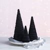 Black Velvet Trees Set of 3, Modern Christmas Decor, Holiday