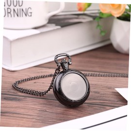 Gatuida Vintage Pocket Watch Necklace Elegant Retro Design for Daily Wear Family Friends Accurate Timekeeping Unique Alternative to Traditional Necklaces Black