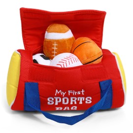 GUND Baby My First Sports Bag Stuffed Plush Playset, 5 Piece, 8"