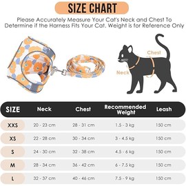 SlowTon Cat Harness and Leash for Walking, Adjustable Escape Proof Vest Harness for Kitten with Reflective Strips Lightweight Step-in Jacket for Cats Puppy Small Pet Traveling Hiking