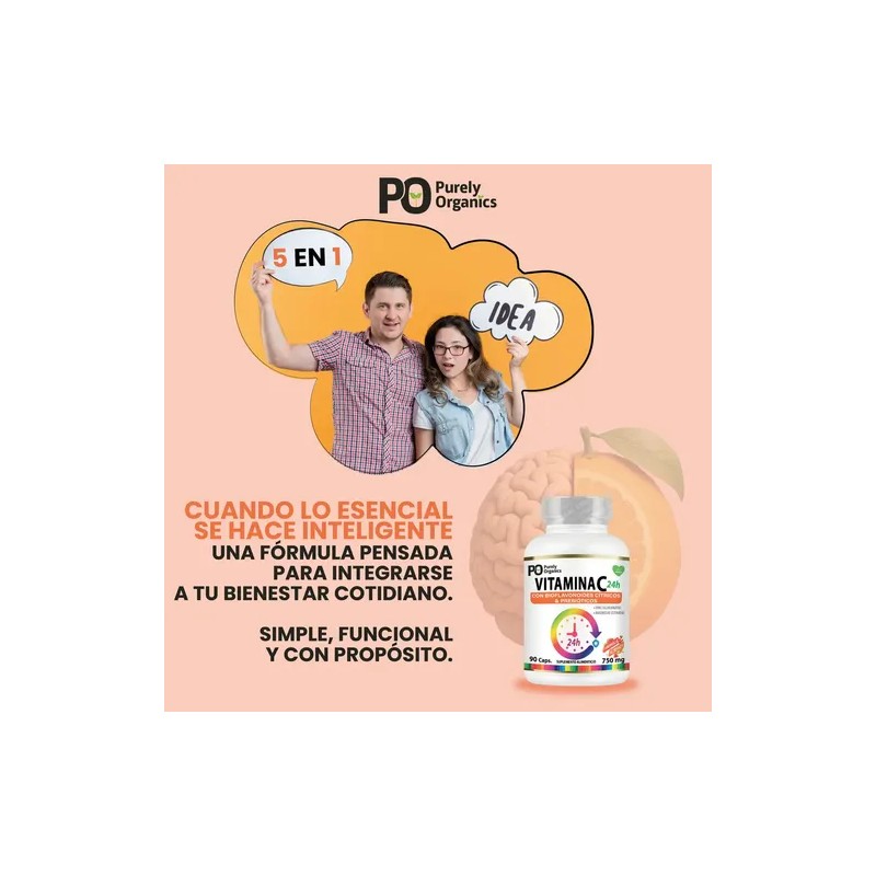 Purely Organics Combo 2 Vitamina C24h De Liberación Prolongada 90