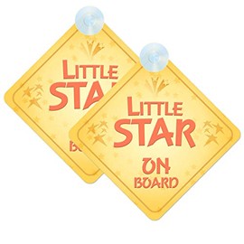Little Star Baby on Board Sign for Car Twin Pack 2pcs Kids Safety Warning Car Signs