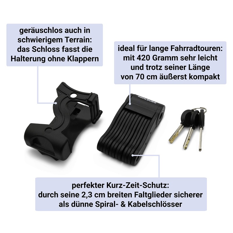 KOHLBURG Very Light and Small Folding Lock for Short Time