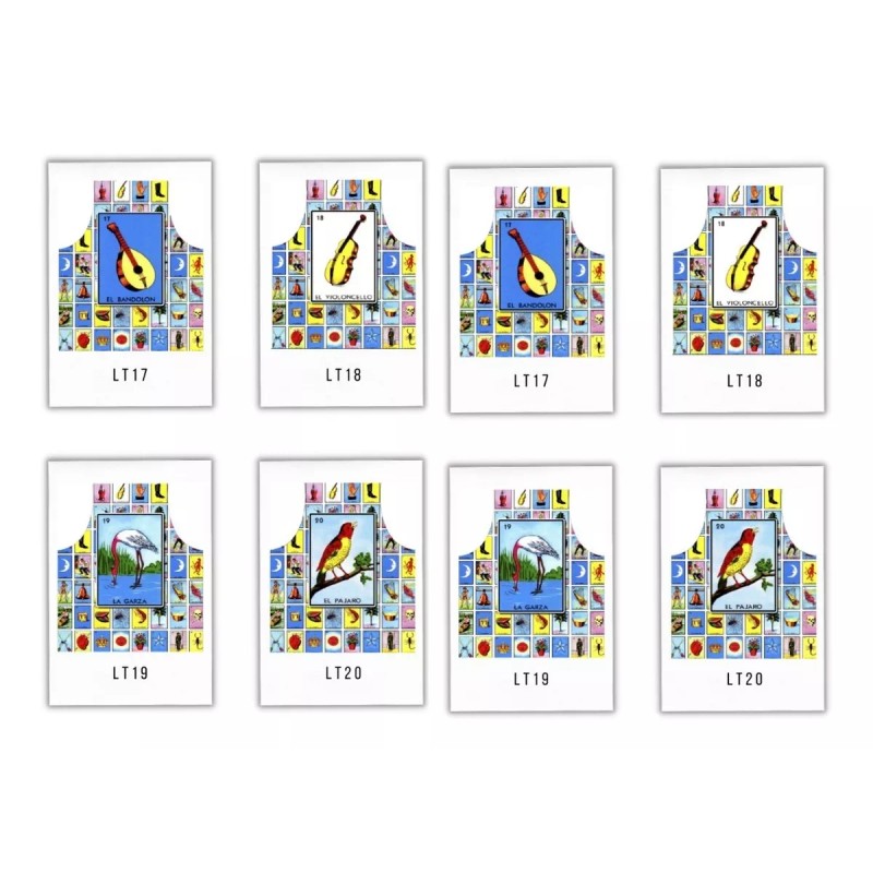 Texben 20 Mandiles Para Cocina Sublimados Lotería Mexicana