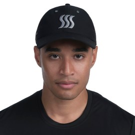 SAAKA Performance Fit Hat for Men & Women. Adjustable, Sweat Wicking. Golf, Tennis, Running & Sports. (Black)