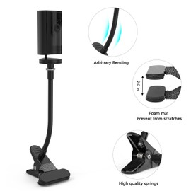 Flexible Bracket for Ring Indoor Camera 2nd Gen, 15 cm Metal Clamp Holder for Ring Indoor Camera 2nd ND, Camera Holder for Ring Indoor Cam 2nd, Security Cameras Accessories, Black