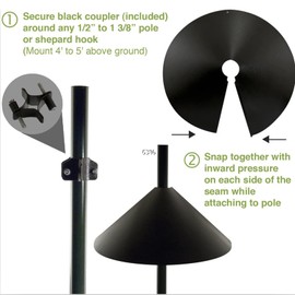 NOENNULL Squirrel Baffle - Wrap Around Squirrel Guard Protects Bird Feeders from Squirrels, 12 Inch