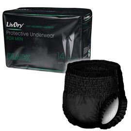 LivDry Mens Incontinence Underwear, Premium Adult Diapers for Men, Ultimate Max Protection, Large 14-Pack