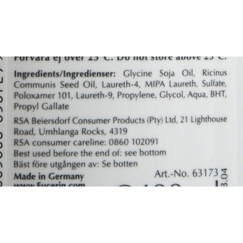 Eucerin Ato Control Bath and Shower Oil, 400ml