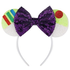 YUNISS Mouse Ears Headbands,Sequin Mouse Ears for Women Girls Princess Dress Accessories Decorations Party (TG-Buzz Lightyear)