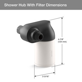 KOHLER Aquifer Filtered Shower Head Attachment, Filtration System Attaches to Most Exisiting Shower Heads and Shower Arms, Reduces Chlorine, Odor, and Controls Scale in Matte Black, REC24612-BL