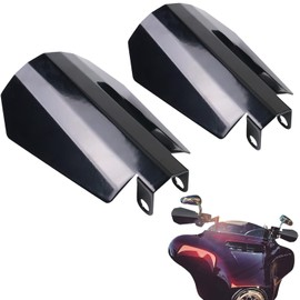 StarknightMT Motorcycle Handguards Black Coffin Cut Stainless Steel Hand Guards Compatible with Touring Models Street Glide Road King Road Glide Elect