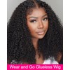 Vshow Kinky Curly Glueless Wigs Human Hair Pre Plucked Put
