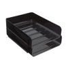 TRU RED Front Load Stackable Plastic Letter Tray, Black, 4/Carton