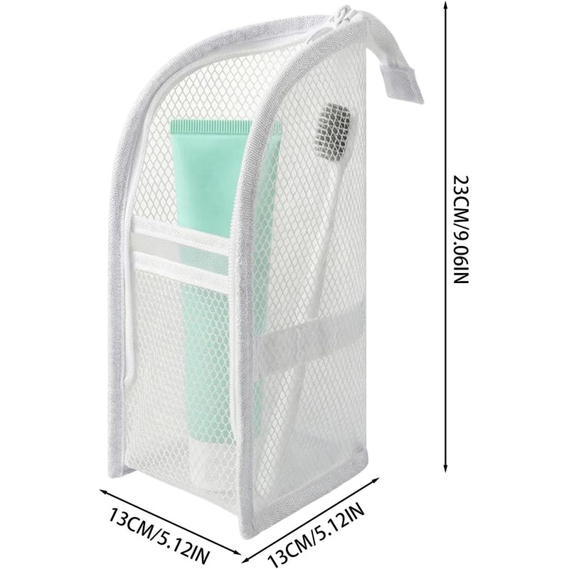 Self Standing Travel Toiletry Pouch 4 Pieces Portable Standing Mesh