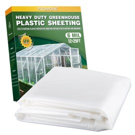 Greenhouse Plastic Sheeting 6 Mil 12x25 FT, Clear Plastic Sheeting Heavy Duty, Polyethylene Film, UV Resistant, Tear-Proof, for Garden, Agriculture, Painting Floor Protection