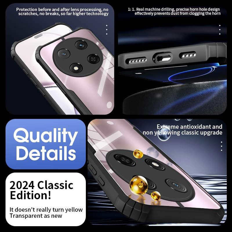 TPDRUY Funda para Honor Magic7 Lite 5G Case Transparente Uso