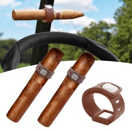 DHRRDE Magnetic Cigar Holder for Golf Cart Accessories - Portable and Adjustable Silicone Non-Slip Handle,Fits 30-70 Ring Gauges for Golf/Grilling/Fishing/Outdoor Adventures (Brown)