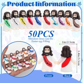 Owurha 50 Pcs Jesus Love You Mini Figures Baby Jesus Figurines in Bulk Tiny Miniature Religious Figures for Hide and Seek, Sunday School, Religious Party Favors, Baptism Gifts, Easter Egg Stuffers