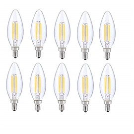Elegant Furniture LED E12 Candelabra, Blunt TIP, 3000K, 300, CRI80, ES, UL, 6W, 40W Equivalent, 15000HRS, LM480, DIMMABLE, 2 Years Warranty, Input Voltage 120V