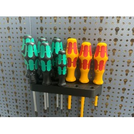 Doppel Schraubendreher Halterung für Lochwand passend für Küpper Lochwand und Eurolochung 45 mm Eurolochwand - Alle Lochwände - Systemhalter - Lochwand Zubehör - Werkzeugwand (1x Schraubendreher)