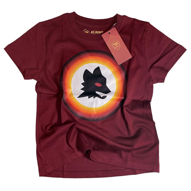 AS Roma T-Shirt Lupetto Stampato, Ragazzi, Rossa, 9-11 Anni