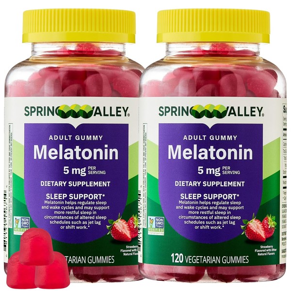 SCHMIDT EMPIRE Non-GMO Melatonin Gummies, Strawberry Flavor, 5 mg, Sleep